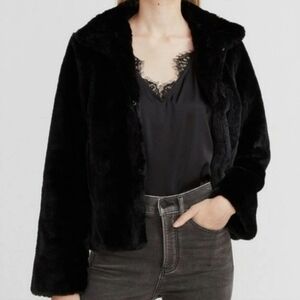 NWT Express Cozy Notch Collar Faux Fur Jacket